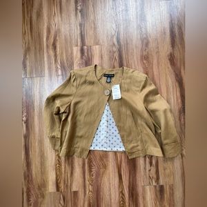 Larry Levine Brown Linen Jacket
